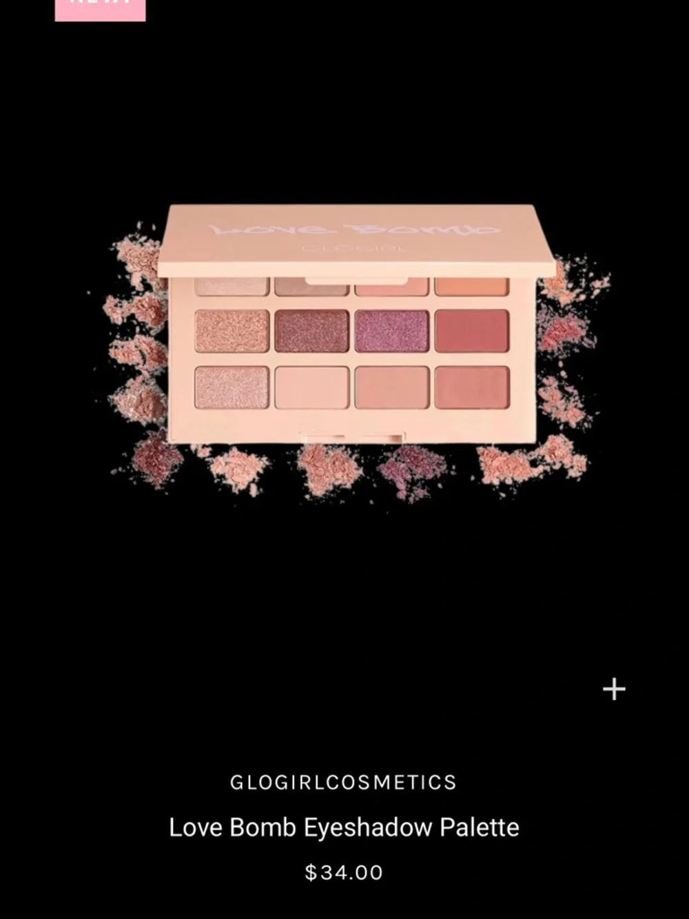 GloGirl Love Bomb 12 Shade Eyeshadow Palette NIB